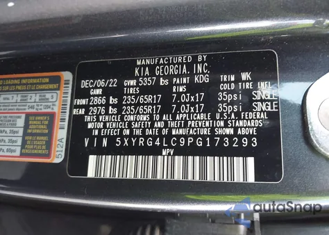 2023 Kia Sorento Lx from USA, damaged, VIN 5XYRG4LC9PG173293